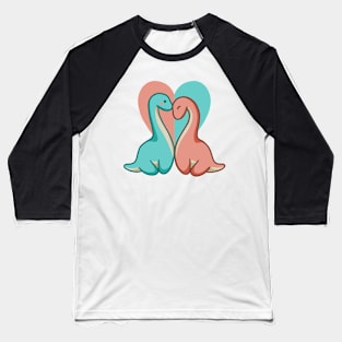 Cute long neck couple, dino, dinosaurs Baseball T-Shirt